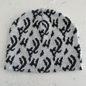 Outdoor Abstract Print 100% Acrylic Knit Hat Black & Grey Sz OS